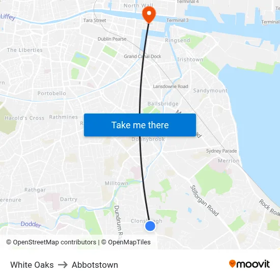 White Oaks to Abbotstown map