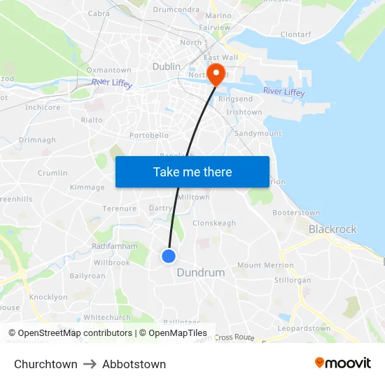 Churchtown to Abbotstown map