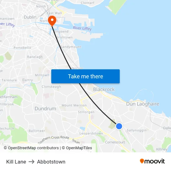 Kill Lane to Abbotstown map