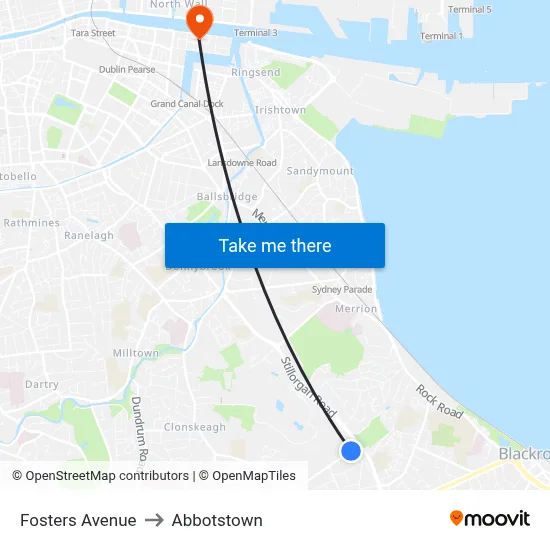 Fosters Avenue to Abbotstown map