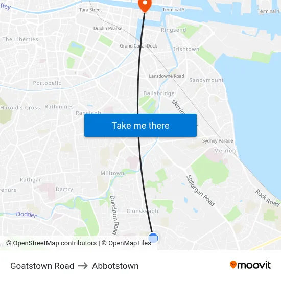 Goatstown Road to Abbotstown map