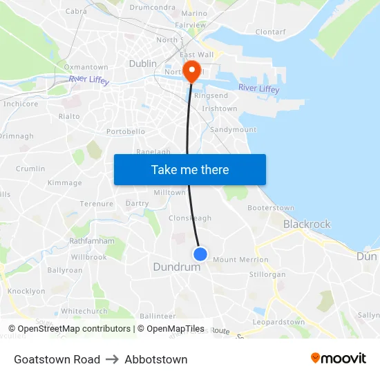 Goatstown Road to Abbotstown map