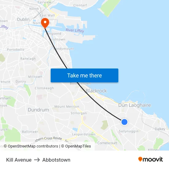 Kill Avenue to Abbotstown map