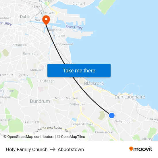 Holy Family Church to Abbotstown map