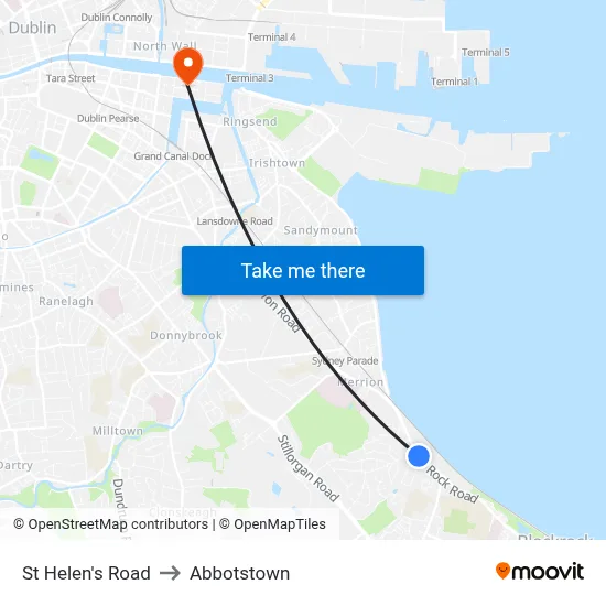 St Helen's Road to Abbotstown map
