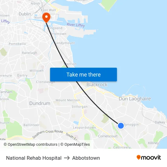 National Rehab Hospital to Abbotstown map