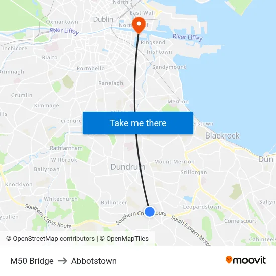 M50 Bridge to Abbotstown map