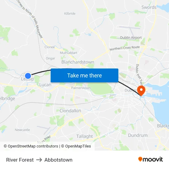 River Forest to Abbotstown map