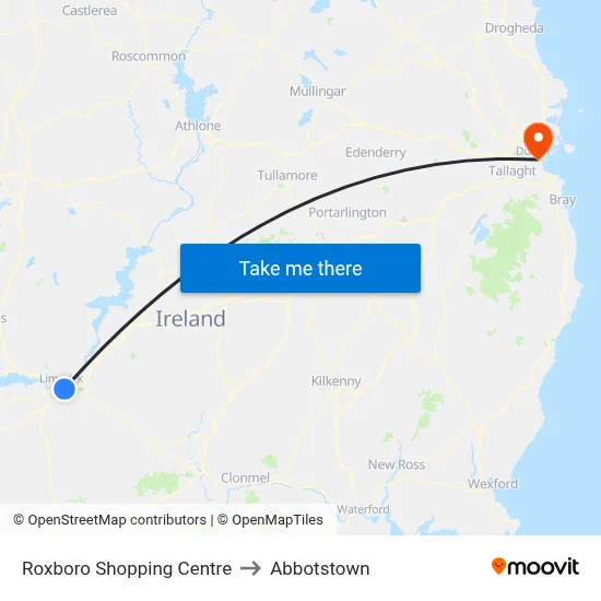 Roxboro Shopping Centre to Abbotstown map