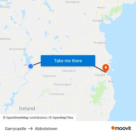 Garrycastle to Abbotstown map