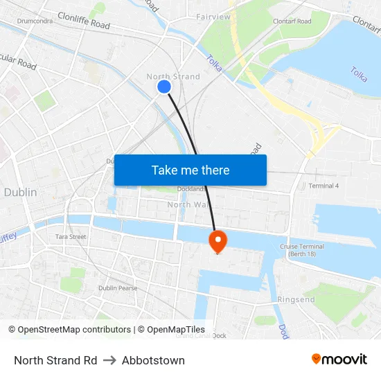 North Strand Rd to Abbotstown map