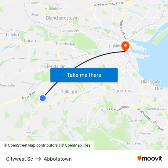Citywest Sc to Abbotstown map
