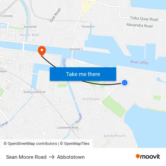 Sean Moore Road to Abbotstown map