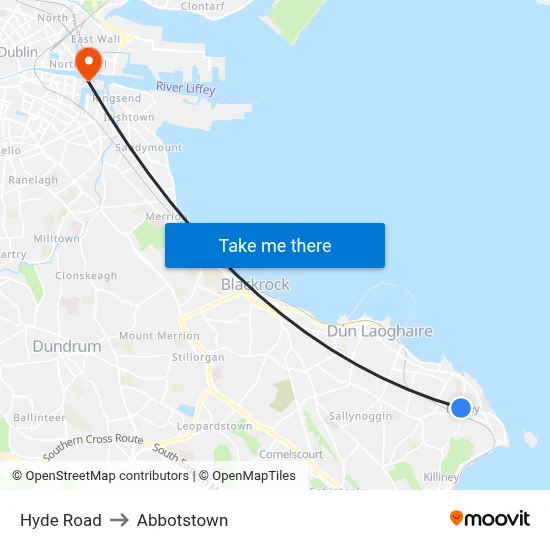 Hyde Road to Abbotstown map