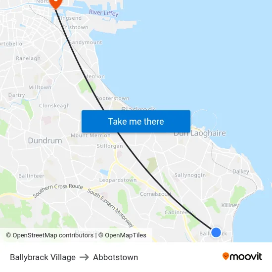 Ballybrack Village to Abbotstown map