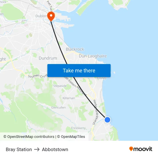 Bray Station to Abbotstown map