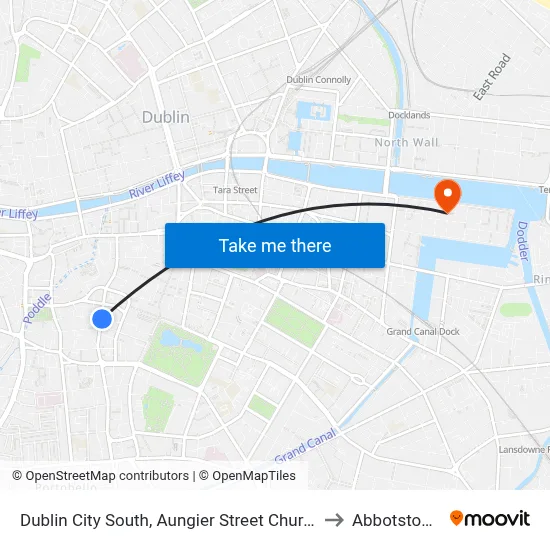 Dublin City South, Aungier Street Church to Abbotstown map