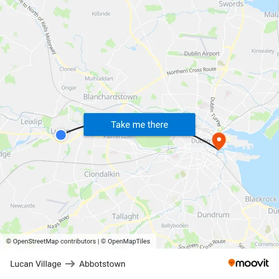 Lucan Village to Abbotstown map
