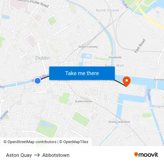 Aston Quay to Abbotstown map
