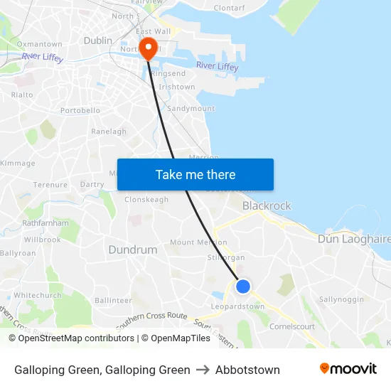 Galloping Green, Galloping Green to Abbotstown map