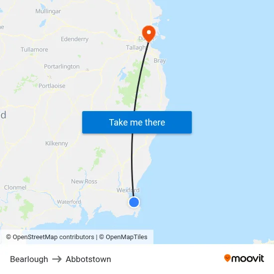 Bearlough to Abbotstown map