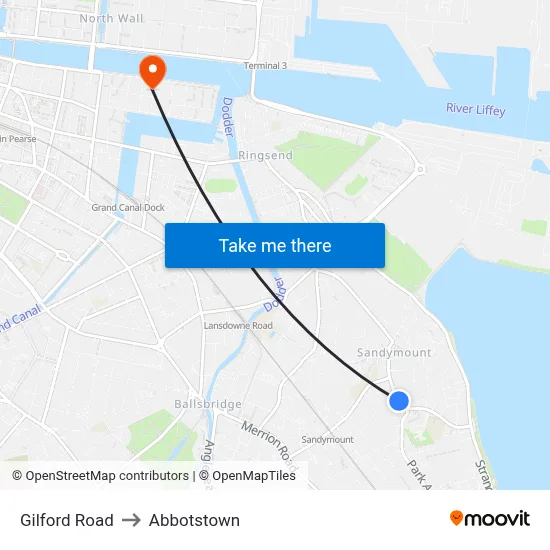 Gilford Road to Abbotstown map