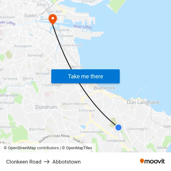 Clonkeen Road to Abbotstown map