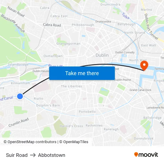 Suir Road to Abbotstown map