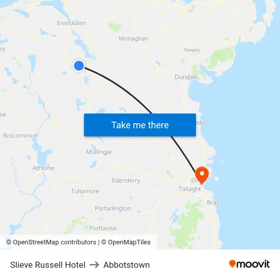 Slieve Russell Hotel to Abbotstown map