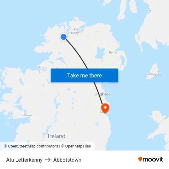 Atu Letterkenny to Abbotstown map
