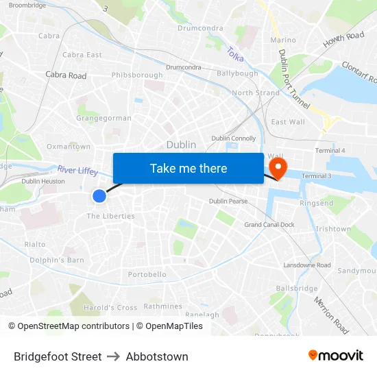 Bridgefoot Street to Abbotstown map