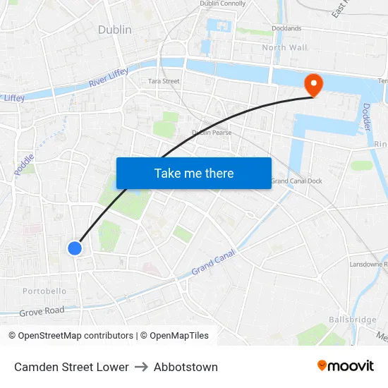 Camden Street Lower to Abbotstown map