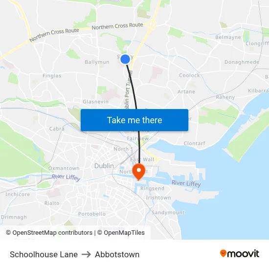 Schoolhouse Lane to Abbotstown map