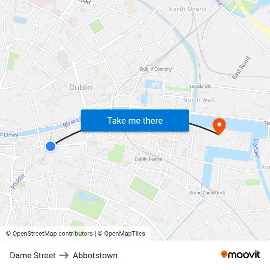 Dame Street to Abbotstown map