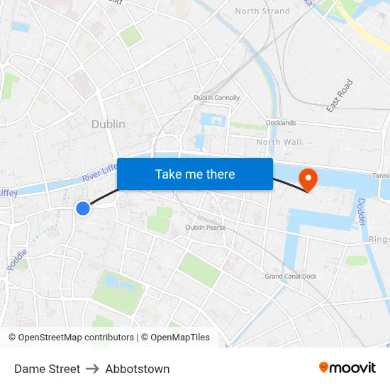 Dame Street to Abbotstown map