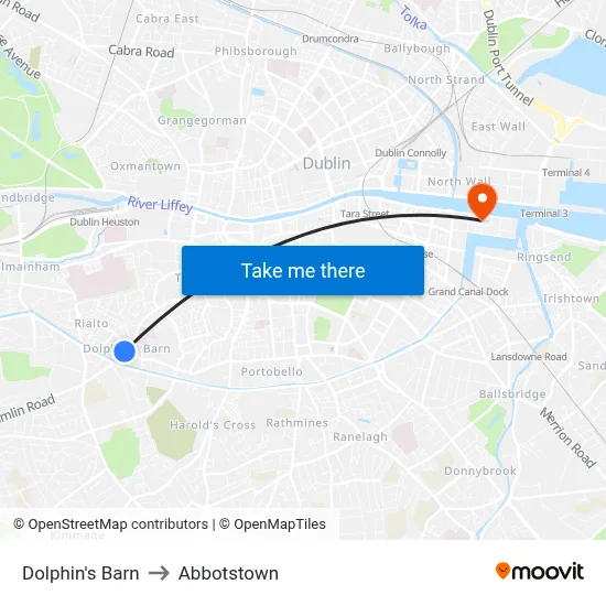 Dolphin's Barn to Abbotstown map