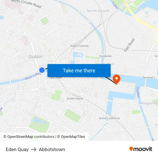 Eden Quay to Abbotstown map