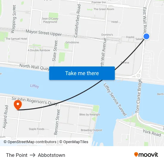 The Point to Abbotstown map