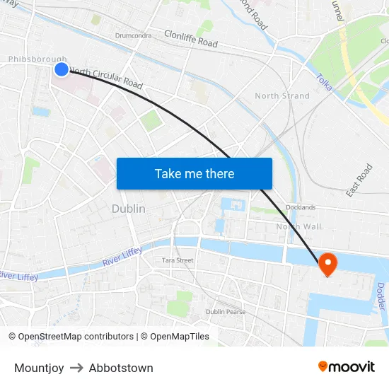 Mountjoy to Abbotstown map