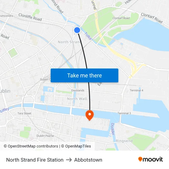 North Strand Fire Station to Abbotstown map
