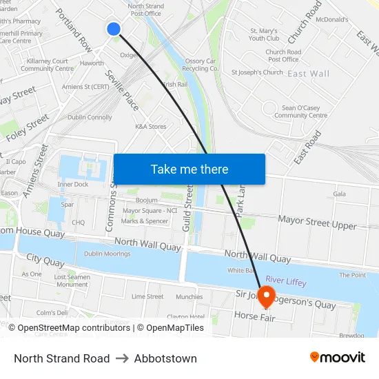 North Strand Road to Abbotstown map