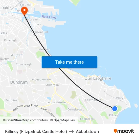 Killiney (Fitzpatrick Castle Hotel) to Abbotstown map