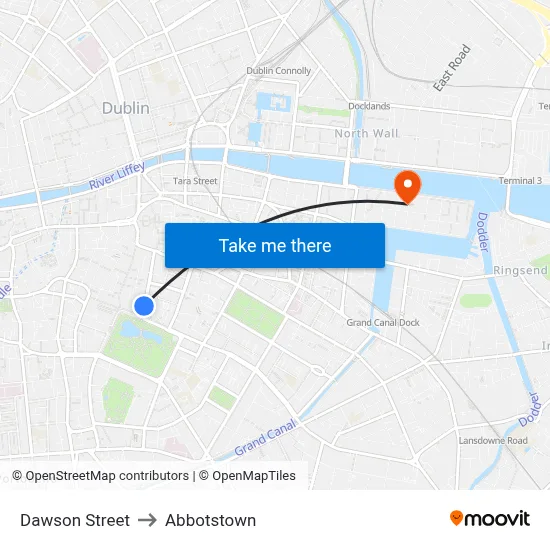 Dawson Street to Abbotstown map