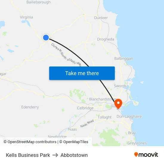 Kells Business Park to Abbotstown map