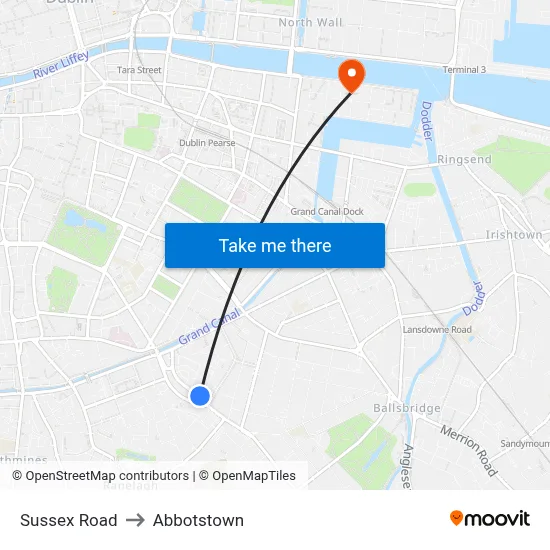 Sussex Road to Abbotstown map