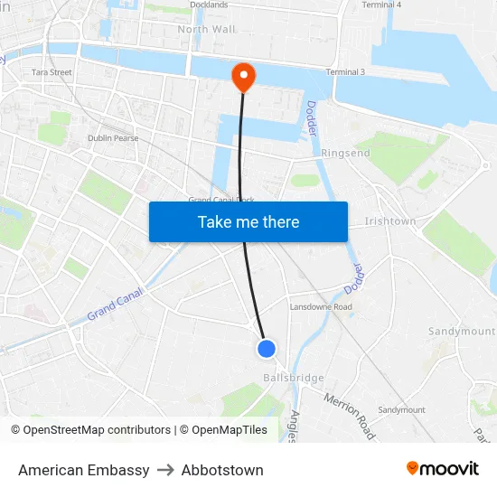 American Embassy to Abbotstown map