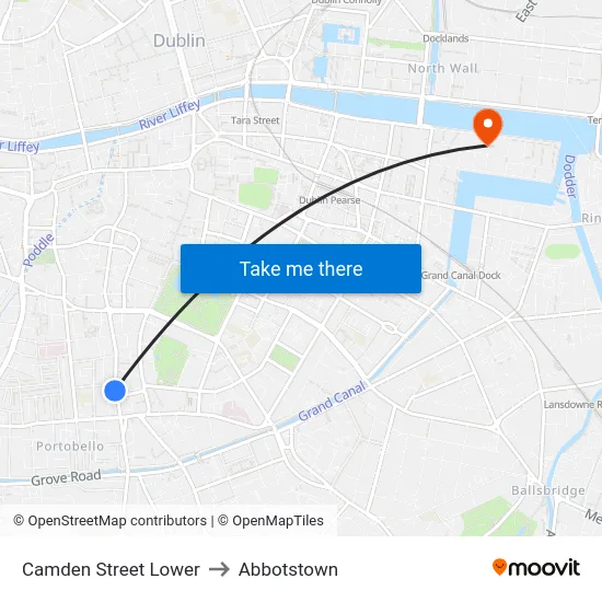 Camden Street Lower to Abbotstown map