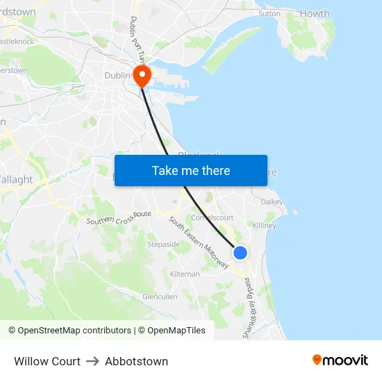 Willow Court to Abbotstown map
