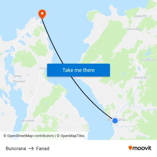 Buncrana to Fanad map