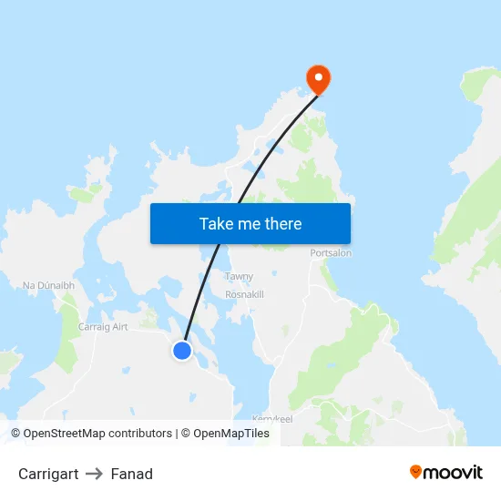 Carrigart to Fanad map